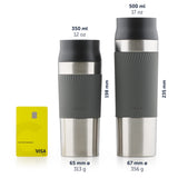 1 x RAW Customer Returns Blumtal thermal mug 350 ml - coffee mug to go made of stainless steel - leak-proof insulated mug cold hot - mug with 360 drinking opening - thermos mug quick-press closure - coffee mug - dark blue - RRP €11.09