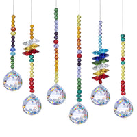 1 x RAW Customer Returns ToBeIT 6pcs Crystal Suncatcher Conjures up light reflections Decorative pendants to make yourself 30mm  - RRP €14.45