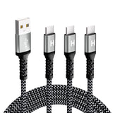 11 x Brand New huaham USB A to USB C Cable 3pack, 1m 1.8m and 3M 3.1A Type C Charger Fast Charging Cable, Durable Nylon Braided USB-C Charging Cable Compatible with Galaxy LG - RRP €112.2