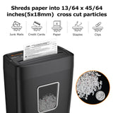 1 x RAW Customer Returns Bonsaii 8 Sheet Cross Cut Paper Shredder P4, Shredder with Portable Handle 16L Wastepaper Basket, for Credit Cards Paper Clips, for Home Office C261-C  - RRP €42.99