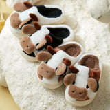 1 x RAW Customer Returns papasgix Cow Slippers Cow Slippers Unisex Fluffy Women Men Plush Animals Slippers Cute Cartoon House Slippers Winter Cozy Warm Shoes Indoor Girls Women - RRP €18.14