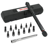 1 x RAW Customer Returns BeHappy torque wrench 1 4 inch, 5-25 Nm bicycle motorcycle torque wrench, 72 teeth reversible ratchet socket wrench set, extension, ratchet box included, Phillips Hex and Torx bits - RRP €20.99