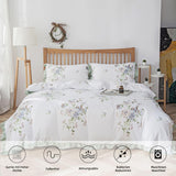 1 x RAW Customer Returns Freyamy bed linen 200x220cm 3-piece white colorful flowers ruffles reversible bed linen microfiber soft bedding sets romantic girls duvet cover with zipper and 2 pillowcases 80x80cm - RRP €44.33