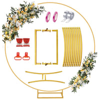 1 x RAW Customer Returns Wedding arch, wedding arch, gold wedding arch, wedding arch round 2m, balloon arch frame with base, balloon circle frame with stand, balloon ring - RRP €57.04