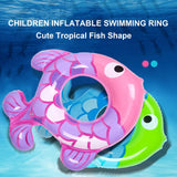 2 x Brand New Inflatable Swimming Ring for Children Inflatable Life Buoy Tropical Fish Shaped Pool Floats 23cm Internal Diameter for Children from 3 to 6 Years Pink  - RRP €60.0