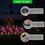 1 x RAW Customer Returns XVZ Solar Lights for Outdoor Garden Decoration, 2 Pack LED Rose Solar Lamps with 12 Larger Flowers and Wider Waterproof Solar Panel, Decoration Lights for Garden, Lawn, Patio, Field, Path Pink  - RRP €23.99