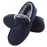 1 x Brand New DL Slippers Men s Plush Moccasins Slippers with Memory Foam Winter Warm Slippers for Men Faux Fur Lined Closed Toes Non-Slip Rubber Sole Slippers Slippers, 43 EU - RRP €24.99