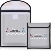 1 x RAW Customer Returns Aitere Fireproof Document Bag Set of 2 Fireproof Waterproof Bag Cover Pouch Container for A4 Documents Passport Bank File Money Valuables - RRP €26.21