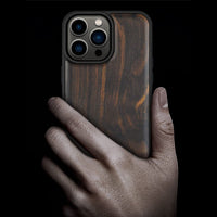 1 x RAW Customer Returns Carveit Phone Case for iPhone 14 Pro Max Wooden Cover Compatible with MagSafe Case Solid Wood for Apple 14 pro max Shockproof Bumper Soft TPU Case Dark Wood-Plain Wood  - RRP €33.99