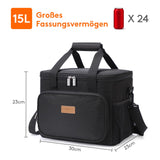 1 x RAW Customer Returns Lifewit 15L 24 Duck Cooler Bag for Lunch, School, Beach, Picnic Black  - RRP €24.99