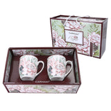 4 x Brand New CARMANI - Mug set of 2 decorated with water lilies 400ml - RRP €81.6