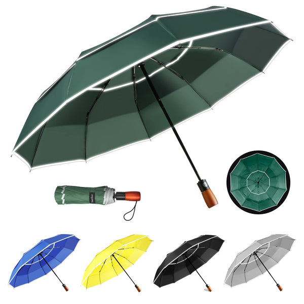 3 x Brand New YumSur Automatic Folding Umbrella, Windproof Umbrella Compact Travel Umbrella, Waterproof, Anti-UV, Automatic Portable Umbrella with Non-Slip Handle for Men and Women - RRP €56.94