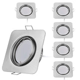 2 x Brand New HCFEI Set of 6 LED Recessed Spotlights, Dimmable, Flat, 5 W, 230 V, Corner, Adjustable, 68 mm, Hole, Wall Lamp, Warm White, 3000 K - RRP €45.6