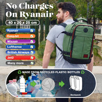 1 x RAW Customer Returns Cabin Max Metz 20L Ryanair cabin bag 40x20x25 hand luggage trolley backpack Hybrid Atlantic Blue  - RRP €45.32