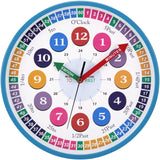 10 x Brand New ACCSHINE Wall Clock Children Silent Wall Clock Vintage 30cm Roman Numeral Quartz Large Battery Operated Easy to Read for Room Home Kitchen Bedroom Office School Blue  - RRP €160.2