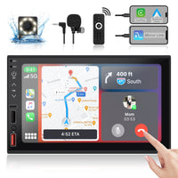 1 x RAW Customer Returns FISHOAKY 2 DIN Android Radio, 7 Inch Wireless Carplay with Apple Carplay Android Auto Am FM Radio Receiver with 4 USB Ports, CD Player - RRP €53.8