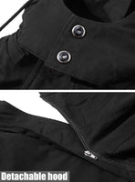 1 x RAW Customer Returns TACVASEN Men s Winter Military Fleece Jacket Coat with Detachable Hat, Black, XXL - RRP €92.98