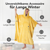 3 x RAW Customer Returns CityComfort Oversized Hoodie Blanket with Sleeves Blanket Hoodie Blanket Oversized Mustard  - RRP €75.6