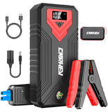 1 x RAW Customer Returns CARHEV Jump Starter Power Bank, 3000A Peak Current 24000mAh Car Jump Starter Power Bank with LCD Display for up to 8L Petrol 8L Diesel Engine, 12V Jump Starter with USB Quick Charge and LED Flashlight - RRP €89.99