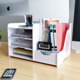 1 x RAW Customer Returns PUNCIA Document Tray A4 Letter Tray Storage Compartments PVC Desk File Organizer Paper Tray File Storage Filing System Document Holder for Office Study School Office - RRP €32.45