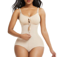 1 x RAW Customer Returns FeelinGirl Overbust Shaping Bodysuit, Women s Shaping Belly with Zipper, Body Shaper Slip Removable Shoulder Straps, Plus Size Slimming Shapewear Beige M  - RRP €44.99