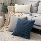 1 x RAW Customer Returns MIULEE Set of 2 cushion covers, corduroy cushion cover, decorative cushion cover, sofa cushion, couch cushion, decorative cushion cover, decorative cushion cover with hidden zip, 40 x 40 cm, pure white - RRP €14.51