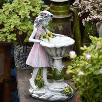 1 x RAW Customer Returns HIAME Garden Decoration Figures for Outdoors Large Solar Light, Flower Fairy Garden Decoration Flower Fairy Solar Light Resin Girl Outdoor Villa Decoration A  - RRP €39.82