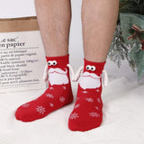 1 x Brand New Yeria 2 Pairs of Funny Magnetic Christmas Socks, Socks with Magnets, Christmas Socks, Funny Christmas Hand-in-Hand Socks, Gift for Couples Family - RRP €27.6