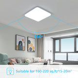 1 x RAW Customer Returns Toolight LED ceiling light 32W, bathroom ceiling light 3600LM IP54, square LED ceiling light 6500K cold white for kitchen, toilet, bedroom, living room, bathroom, basement, hallway, veranda, 25 H3cm - RRP €20.86