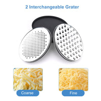 1 x RAW Customer Returns DIFCUL Cheese Grater with Container Kitchen Grater with 2 Sizes for Shredded Cheese Ginger Lemon Carrot Vegetables - RRP €11.78