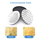 1 x RAW Customer Returns DIFCUL Cheese Grater with Container Kitchen Grater with 2 Sizes for Shredded Cheese Ginger Lemon Carrot Vegetables - RRP €11.78