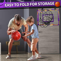 3 x Brand New Mini Basketball Hoop Indoor for Children - Gift for Boys 6 8 10, Mini Basketball Hoop Room with 4 Basketballs, Basketball Hoop Door Set, Sports Toy Gift for Boys Outdoor Indoor Purple  - RRP €79.68