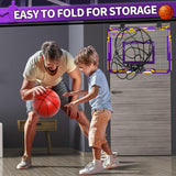 5 x Brand New Mini basketball hoop indoor for children - gift for boys 6 8 10, mini basketball hoop room with 4 basketballs, basketball hoops door set, sports toy gift for boys outdoor indoor purple  - RRP €132.8