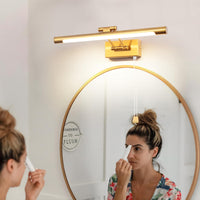 1 x RAW Customer Returns TYhogar LED mirror light bathroom, 8W LED mirror lamp bathroom 40cm 270 degree rotation wall light for bathroom, mirror light bathroom waterproof no flicker brass picture light - RRP €58.88