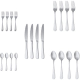 1 x RAW Customer Returns Amazon Basics Rounded Edge Stainless Steel Cutlery Set, 20-Piece, Serves 4, Silver - RRP €20.89