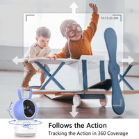 1 x RAW Customer Returns KAWA indoor surveillance camera, 2K 360 IP camera for home surveillance, 2.4G WiFi baby monitor, pet camera, intercom function, motion detection, cloud TF card storage, compatible with Alexa - RRP €39.98