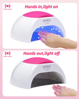 1 x RAW Customer Returns SUNUV SUN2C Nail Dryer UV LED Nail Lamp for Gel Nails, 10, 30, 60, 90s Timer, Automatic Infrared Sensor, Suitable for Manicure and Pedicure, Valentine s Gift Pink  - RRP €35.4