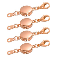 1 x RAW Customer Returns sourcing map 4pcs Magnetic Jewelry Clasps Wafer Magnetic Clasps Closures with Snap Hooks for Bracelets Necklace Jewelry Making Rose Gold  - RRP €9.56