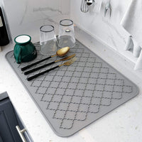 4 x Brand New TOPSAL dish draining mat, silicone dish draining mat, dish draining mat, silicone mat, heat-resistant and non-slip, draining mat for kitchen gray  - RRP €81.6