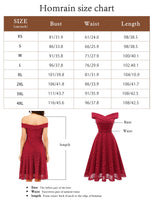 1 x Brand New Homrain Women s Evening Dresses Elegant Wedding Lace Dress Off Shoulder Rockabilly A-Line Dress Cocktail High Low Bridesmaid Dresses -1Burgundy 2XL - RRP €46.99