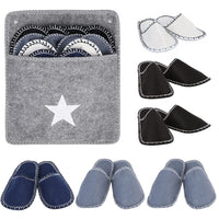 1 x RAW Customer Returns GONGKANGYUAN 6 pairs of felt guest slippers, anti-slip slippers set, felt slippers for guests with storage bag for women, men and children, ideal for family, hotel, travel, size 36-45 - RRP €22.99