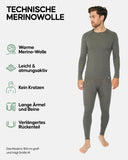 1 x RAW Customer Returns DANISH ENDURANCE Merino Thermal Underwear Set Men Dark Grey M - RRP €94.95