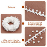 1 x RAW Customer Returns PH PandaHall 20 Yard White Button Loops For Wedding Dresses Dainty Braid Trim Tassel Fringe Lace Trim With 60pcs Pearl Buttons For Costume Craft Sewing Wedding Bridal Dress Decoration - RRP €12.25