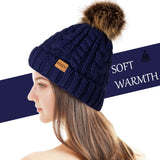 1 x RAW Customer Returns REDESS Women s Winter Bobble Beanie Hat with Warm Fleece Lined, Thick Slouchy Snow Knit Skull Ski Cap - RRP €19.99