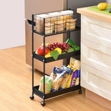 1 x RAW Customer Returns APEXCHASER kitchen trolley with 3 levels, narrow trolley niche shelf on wheels, space-saving kitchen shelf and bathroom shelf, all-purpose trolley for small confined spaces, kitchen, office bathroom, easy assembly - RRP €45.32