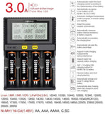 1 x RAW Customer Returns Fastest Battery Charger, MiBOXER 3A Slot Quick Charge Rechargeable AA AAA D 26650 18490 18350 18500 RCR123 Li-Ion IMR INR ICR NI-MH NI-Cd, LCD Display, Intelligent Temperature Control - RRP €48.4