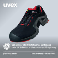 1 x RAW Customer Returns Uvex 1 - work shoes - safety shoes S3 SRC ESD - light non-slip - with shoe bag - red-black - 45 - RRP €99.99