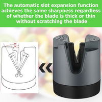 1 x Brand New Knife Sharpener, Knife Grinder Manual Knife Sharpener with Suction Cup, Automatic Adjustable Protractor Knife Sharpener Scissor Sharpener Whetstone for Straight, Serrated Knives Kitchen Knives - RRP €11.09