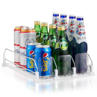 1 x RAW Customer Returns Kevsuvqin Self-Sliding Can Organizer Refrigerator Organizer Can Dispenser Refrigerator, Automatic Fridge Organizer with Adjustable Width for Drinks Beer Soda Holds 25 Cans - White  - RRP €35.28