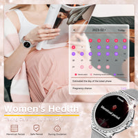 1 x RAW Customer Returns XAXRE Women s Smartwatch with Diamonds Answers Hands-Free Calls, 1.32 HD Touchscreen Watch, Female Fitness Tracker SpO2 Heart Rate Monitor, WhatsApp Message Notifications for Android iOS - RRP €47.21